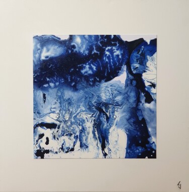 Painting titled "voyage au pays bleu…" by Claude Goasguen, Original Artwork, Acrylic Mounted on artwork_cat.