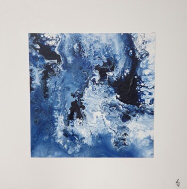 Painting titled "voyage au pays bleu…" by Claude Goasguen, Original Artwork, Acrylic