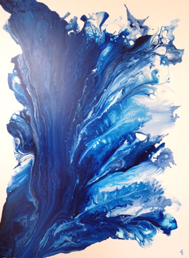 Peinture intitulée "voyage au pays bleu…" par Claude Goasguen, Œuvre d'art originale, Acrylique