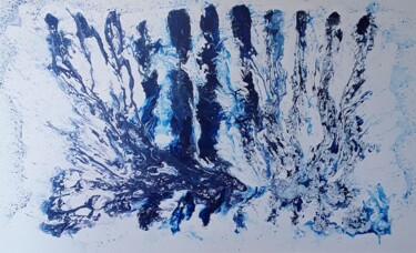 Peinture intitulée "voyage au pays bleu…" par Claude Goasguen, Œuvre d'art originale, Acrylique