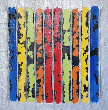 Painting titled "alu2" by Claude Goasguen, Original Artwork, Acrylic Mounted on Wood Stretcher frame