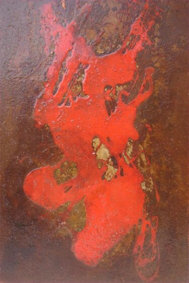Painting titled "Danseuse siamoise" by Claude Goasguen, Original Artwork, Metals