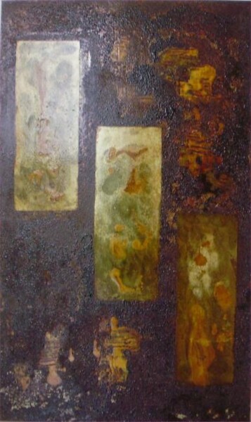 Pittura intitolato "Tôle 2" da Claude Goasguen, Opera d'arte originale, Spray