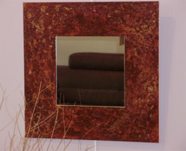 Painting titled "Miroir sur tôle oxy…" by Claude Goasguen, Original Artwork, Collages