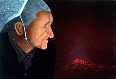 Painting titled "Mam'coz.jpg" by Claude Guillemet, Original Artwork, Oil Mounted on Wood Stretcher frame