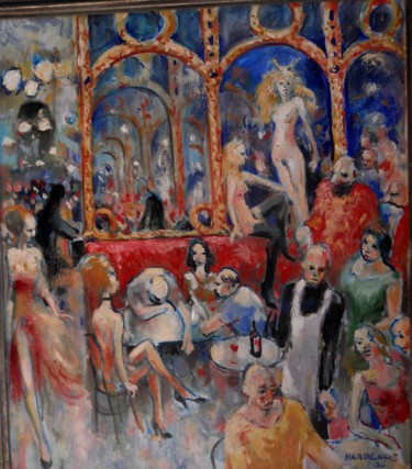 Peinture intitulée "Le grand café" par Claude Hardenne, Œuvre d'art originale