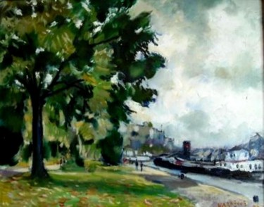 Peinture intitulée "Quai de Meuse (La P…" par Claude Hardenne, Œuvre d'art originale