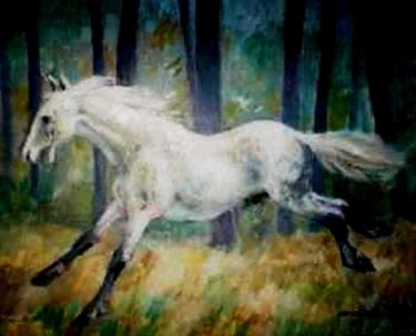 Painting titled "cheval russe" by Claude Hardenne, Original Artwork