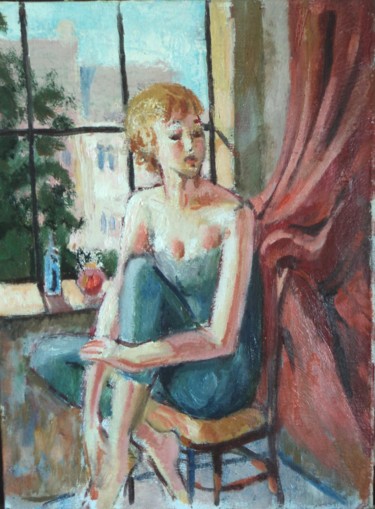 Painting titled "Dans l'atelier" by Claude Hardenne, Original Artwork