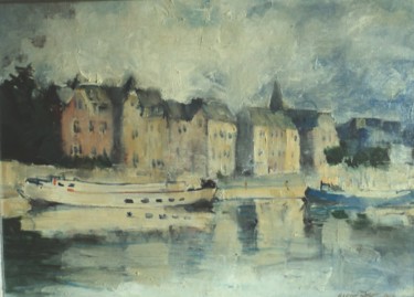 Peinture intitulée "Quai de Meuse à Jam…" par Claude Hardenne, Œuvre d'art originale