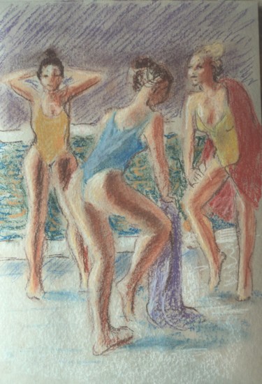 Drawing titled "après le bain" by Claude Hardenne, Original Artwork