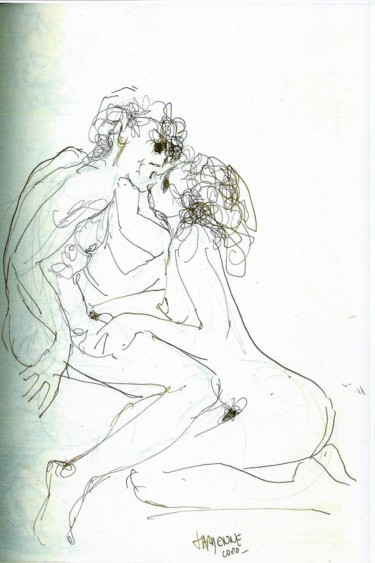 Dessin intitulée "Amour" par Claude Hardenne, Œuvre d'art originale