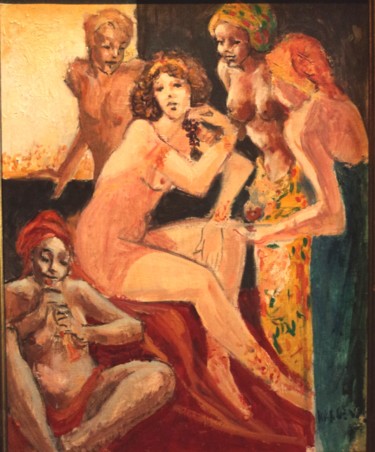 Painting titled "Songeuse la princes…" by Claude Hardenne, Original Artwork