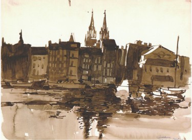 Dessin intitulée "Ostende" par Claude Hardenne, Œuvre d'art originale