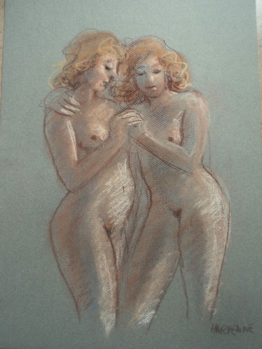 图画 标题为“deux amies” 由Claude Hardenne, 原创艺术品