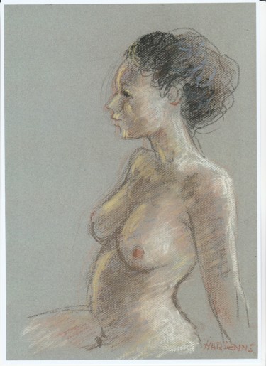 Drawing titled "pose" by Claude Hardenne, Original Artwork