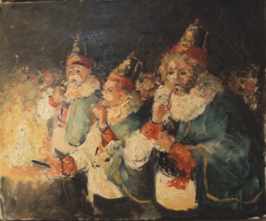 Painting titled "3 Molons au grand f…" by Claude Hardenne, Original Artwork