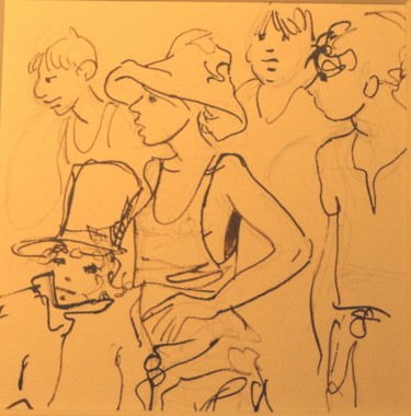 Drawing titled "La galopine et ses…" by Claude Hardenne, Original Artwork