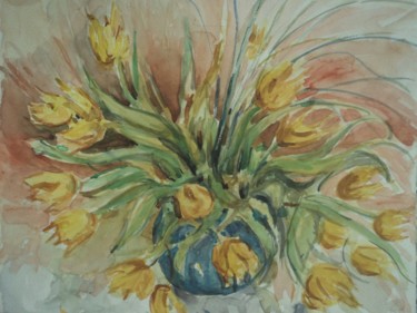 Painting titled "Tulipes" by Claude Hardenne, Original Artwork