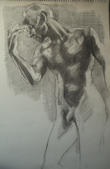 Peinture intitulée "Bronze de Rodin (co…" par Claude Hardenne, Œuvre d'art originale