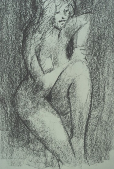 Peinture intitulée "Etude de nu" par Claude Hardenne, Œuvre d'art originale