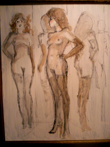Painting titled "femme aux miroirs" by Claude Hardenne, Original Artwork