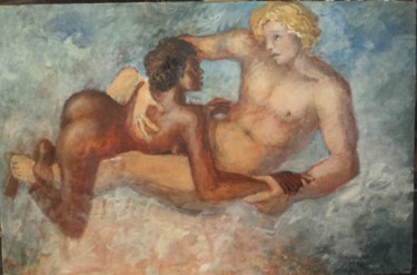 Painting titled "Mars et Vénus (2me…" by Claude Hardenne, Original Artwork