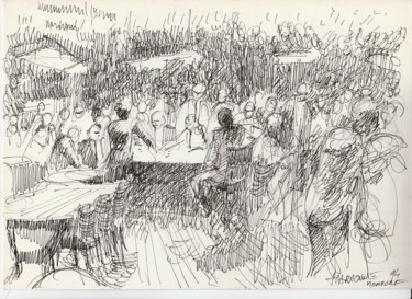 Drawing titled "Casino" by Claude Hardenne, Original Artwork