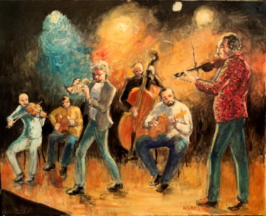 Painting titled "JAZZ" by Claude Hardenne, Original Artwork