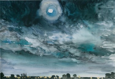 Schilderij getiteld "clair de lune" door Claude Hardenne, Origineel Kunstwerk