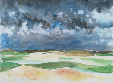 Dessin intitulée "l'orage menace" par Claude Hardenne, Œuvre d'art originale