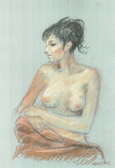 Dessin intitulée "sereine" par Claude Hardenne, Œuvre d'art originale