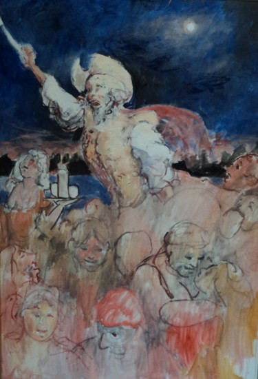 Painting titled "L'homme de la Mancha" by Claude Hardenne, Original Artwork