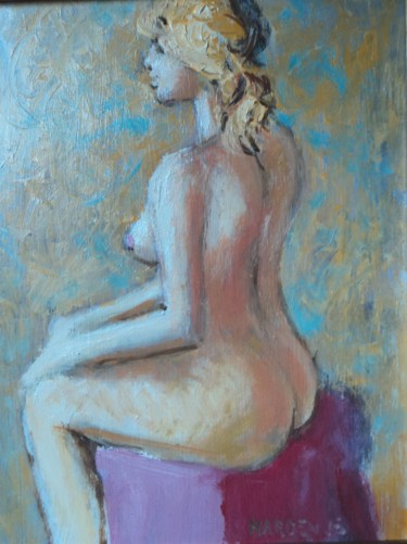 Peinture intitulée "Etude de nu" par Claude Hardenne, Œuvre d'art originale