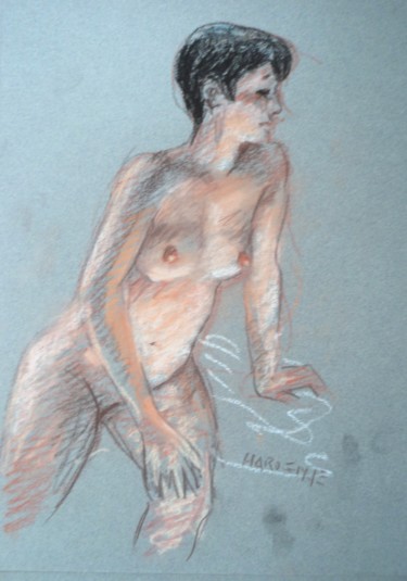 Drawing titled "Etude de nu" by Claude Hardenne, Original Artwork