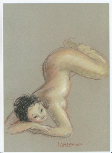 Drawing titled "la rivière de chair" by Claude Hardenne, Original Artwork, Pastel