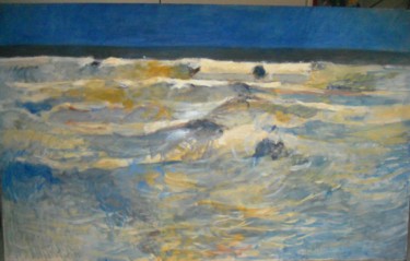 Painting titled "Grande marine" by Claude Hardenne, Original Artwork, Oil