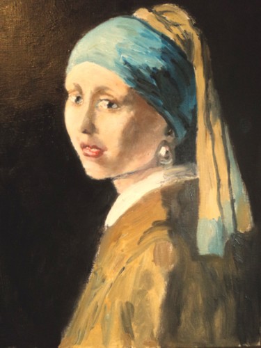 Peinture intitulée "Jeune fille au turb…" par Claude Hardenne, Œuvre d'art originale, Huile