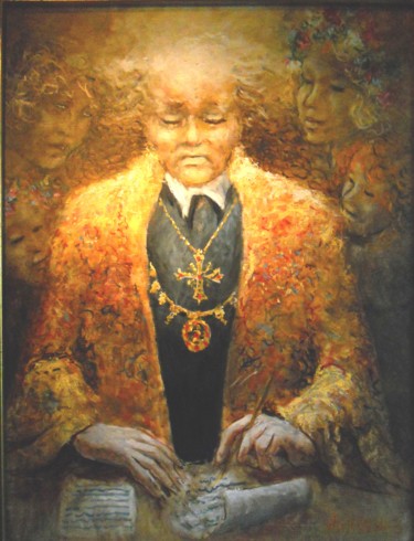 Peinture intitulée "Le Maître des saiso…" par Claude Hardenne, Œuvre d'art originale, Huile