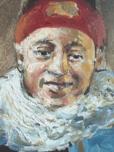 Painting titled "un Molon (détail)" by Claude Hardenne, Original Artwork, Oil