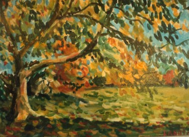 Painting titled "AUTOMNE" by Claude Hardenne, Original Artwork, Oil