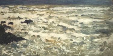 Peinture intitulée "Mer du Nord" par Claude Hardenne, Œuvre d'art originale, Huile
