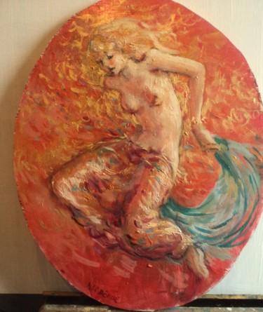 Malerei mit dem Titel "Danse; le saut" von Claude Hardenne, Original-Kunstwerk, Öl