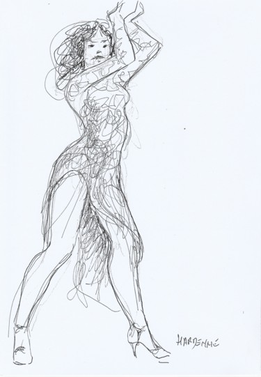 Disegno intitolato "Drag queen" da Claude Hardenne, Opera d'arte originale, Pennarello