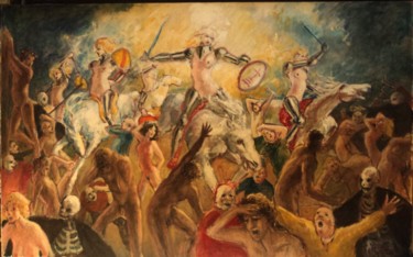 Peinture intitulée "Chevalières de l'Ap…" par Claude Hardenne, Œuvre d'art originale, Huile