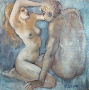 Painting titled "séduction" by Claude Hardenne, Original Artwork, Oil