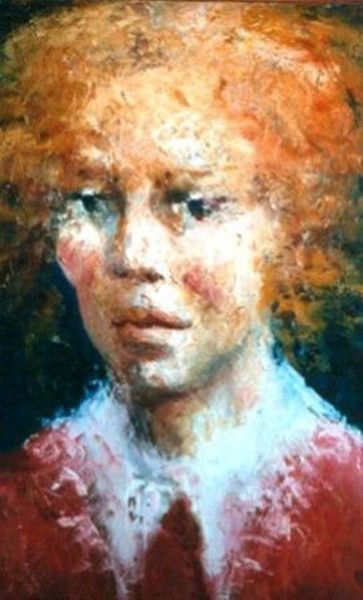 Painting titled "une inconnue" by Claude Hardenne, Original Artwork, Oil