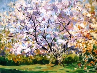 Peinture intitulée "printemps" par Claude Hardenne, Œuvre d'art originale, Huile