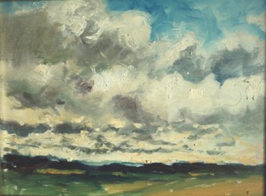 Peinture intitulée "Ciel  tourmenté" par Claude Hardenne, Œuvre d'art originale, Huile