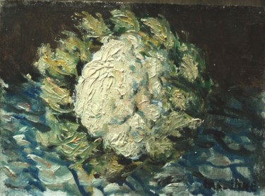 Peinture intitulée "Le chou fleur" par Claude Hardenne, Œuvre d'art originale, Huile